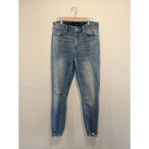 Lucky Brand Women's Slim Straight Fit Blue Jeans, Size 4, Mid-Rise Denim Pants